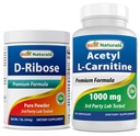 Best Naturals D-Ribose Pulver 1 Pfund & Acetyl L-Carnitin 1000mg