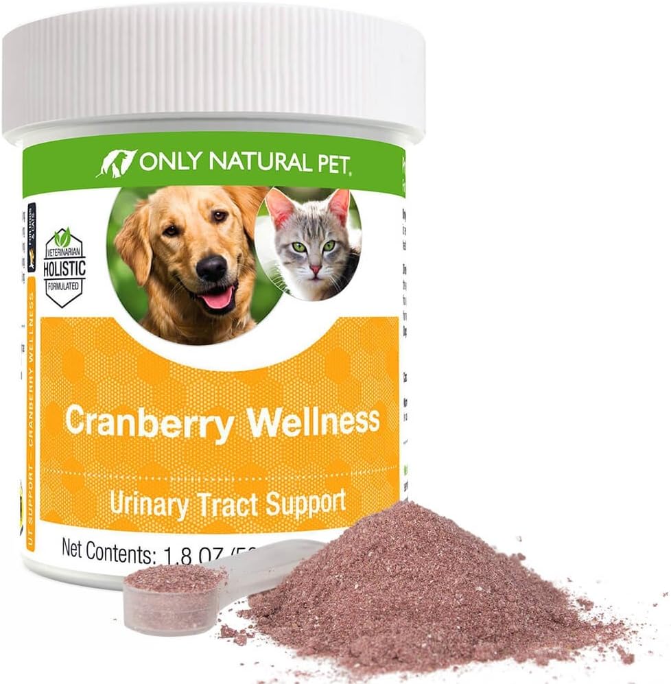 Nur natürliche Pet Cranberry Wellness Antioxidante Pulver für Hunde und Katzen - Nahrungsergänzungsmittel für Harnwege Gesundheit mit Vitamin C - 110 Portionen