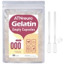 Größe 000 Leere Gelatine Kapseln mit 2 Micro Spoons - 100 Count Leere klare Kapsel - Leere Pillen Kapseln für Pulver Ergänzungen