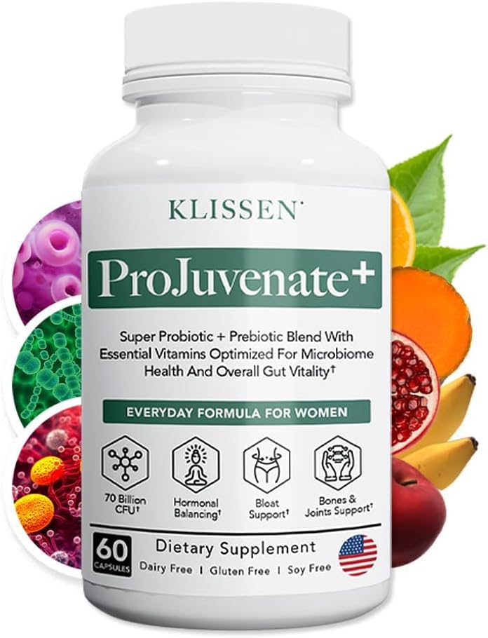 ProJuvenate+ Probiotic Weight Management für Frauen, unterstützt Gut & Verdauungs-Gesundheit, Hilft mit okzialen Bloating, Gesunde Stoffwechsel & Immununterstützung, 70 Billion CFU & Prebiotics (60 Count)