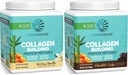 Schokolade & Vanille Vegan Collagen Protein Pulver Set | Bundle & Sparen | Pflanzenbasierte Collagen Booster | Non-GMO Keine hinzugefügt Zucker Soy oder Dairy (20 Servieren Schokolade, 20 Servieren Vanille)
