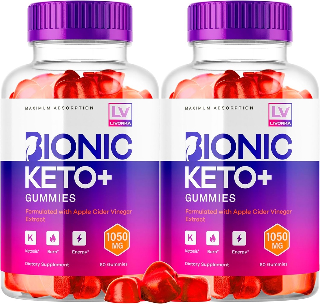 LIVORKA 2 Pack - Bionic Keto ACV Gummies, Vionic Keto Plus, Bionic Keto Plus Gummies, Keto Bionic Gummies, Bionic Keto ACV 1050MG, 60 Gummie pro Flasche für 60 Tage