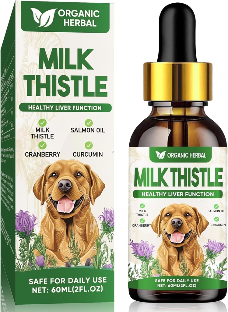 Milchdistel für Hunde, extra Stärke Milchdistel Supplement, unterstützt Pet Liver Gesundheit, Sauber & Detox, einfach zu Nahrung hinzufügen