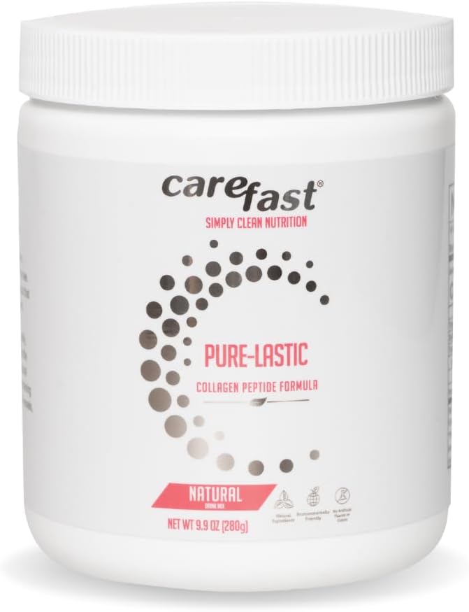 Pure-LASTIC Collagen Peptide, Grass Pasture Raised Nutritional Drink Mix Paleo Friendly, Hydrolysiertes Kollagenpulver für Haut, Haare und Nagelwachstum Unterstützung 9.9 Unzen (280 g)