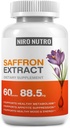 Saffron Ergänzungen, Bio-Saffron-Extrakt Kapseln für Augen & Herz Gesundheit, Appetit Suppressant für Gewichtsverlust Frauen, unterstützt Immunsystem, Stoffwechsel Booster, Non-GMO
