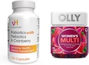 vH essentials Probiotics mit Präbiotika und Cranberry Feminine Health Supplement - 120 Kapseln und OLLY Frauen Multivitamin Gummy, Berry, 90 Count Bundle