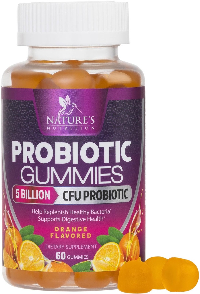 Probiotische Gummie für Frauen & Men's Digestive Health, 5 Billion CFU, Best Daily Probiotics Gummy für Vaginal, Immununterstützung & Gut Health, unterstützt okziale Beratung Gas & Bloating, 60 Gummies
