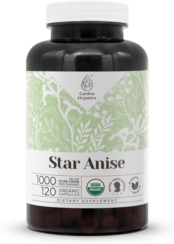 Star Anise 120 Kapseln | High-Potency Kapseln, pflanzliche Nahrungsergänzungsmittel | Hergestellt mit Gemüsekapseln und Star Anise (Illicium verum) Getrocknete Seed (120 Kapseln)