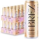 BREZ FLOW Lion's Mane Mushroom Drink, 48-Pack, Non-Infused, Adaptogene, Relieving, Uplifting und Social, Sparkling Lemon Elderflower Tonic 12 Fl oz
