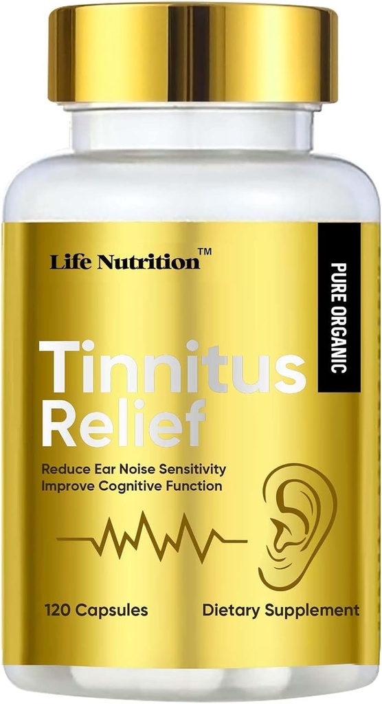 Life Nutrition 1200MG Tinnitus Relief für Ringen Ohren,OTC Flavonoid Ohr Gesundheit Vitamine,Bioflavonoide & Vitamin C,120 Caplets