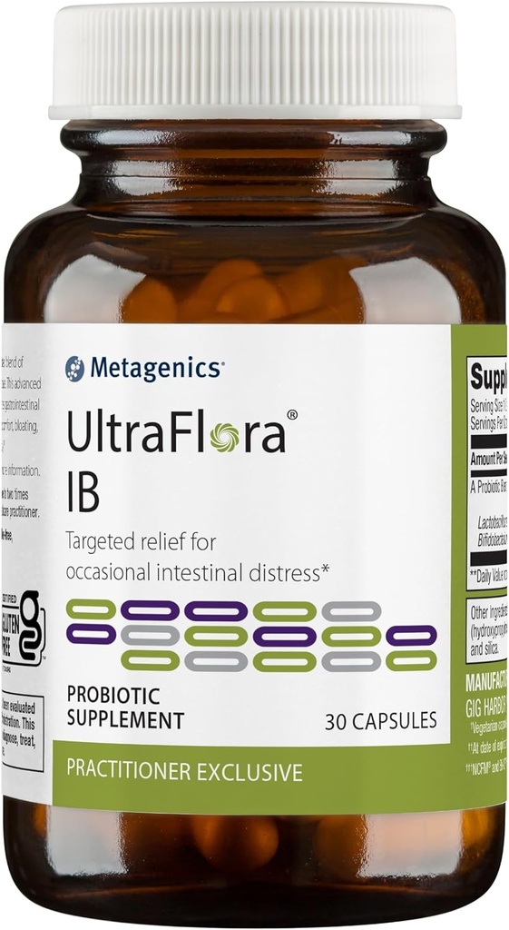 Metagenics UltraFlora IB - Relief für okziöse Intestinale Distress* - Probiotika für Verdauungsgesundheit* - Anti-Bloat für Männer & Frauen* - 60 Billion CFU - Non-GMO, Gluten-Free, Vegetarier - 30 Kapseln