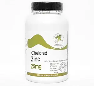 Chelat Zinc 25mg ~ 200 Kapseln - Keine Zusatzstoffe ~ Naturetition Supplements