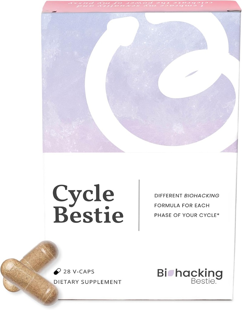 Cycle Bestie - Hormon Balance Ergänzungen für Frauen, Vitamine für Hormonunterstützung, Hilft mit Cycle Regularity, Vegan Friendly, Phasenspezifische Ergänzungspackungen - 28 Kapseln