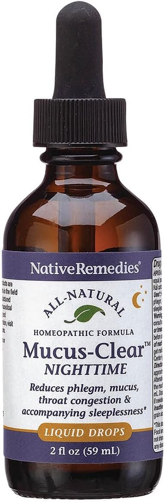 Native Heilmittel Mucus-Clear Nighttime - Bedauerlicherweise glaubt Mucus Congestion und unterstützt friedlichen Schlaf