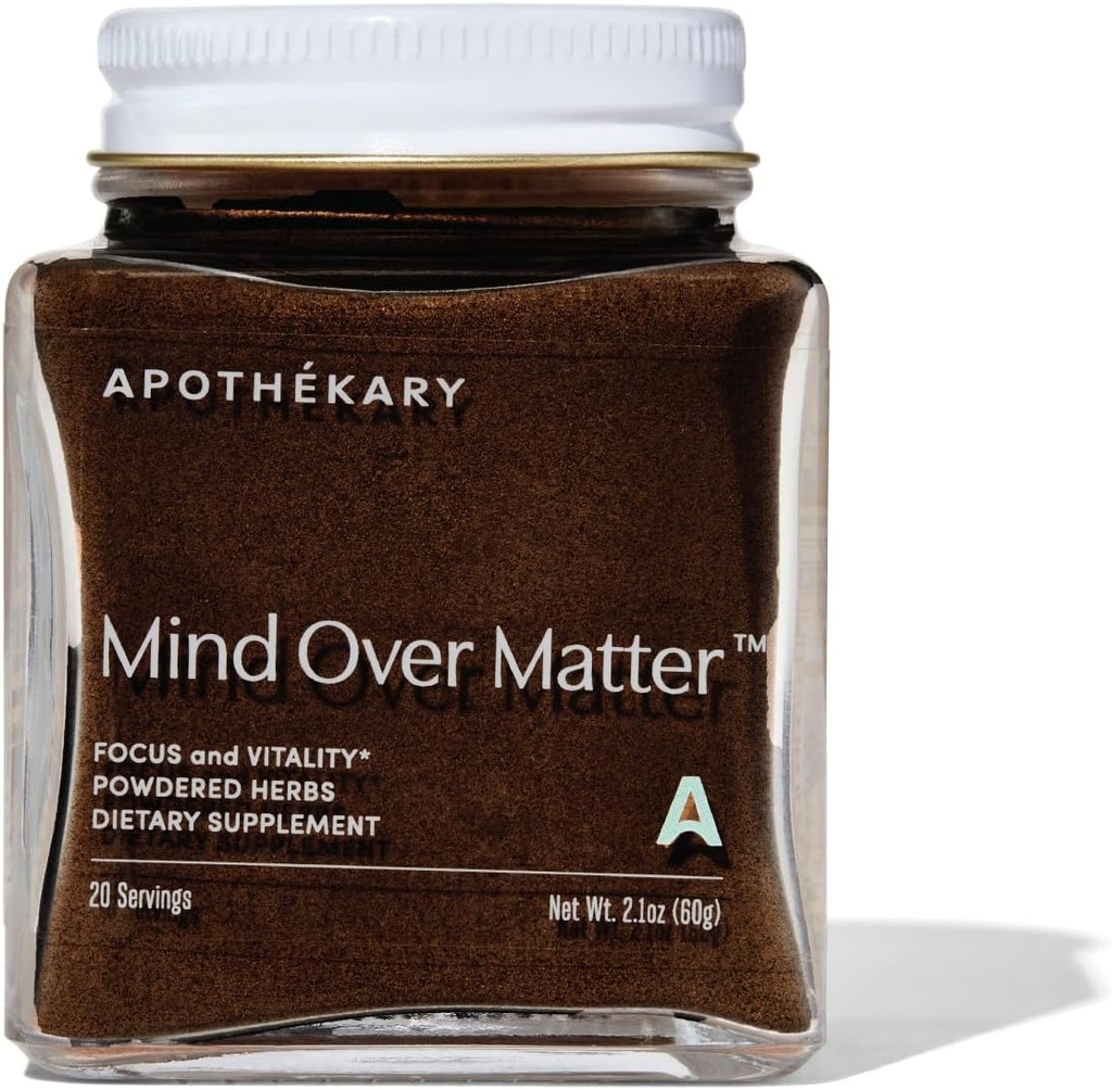 Apothékary Geist über Materie kognitive Unterstützung Pilzpulver, Gedächtnis & Fokus, Stress Relief Kräuterergänzung, Zuckerfrei, Vegan, Keine Koffein