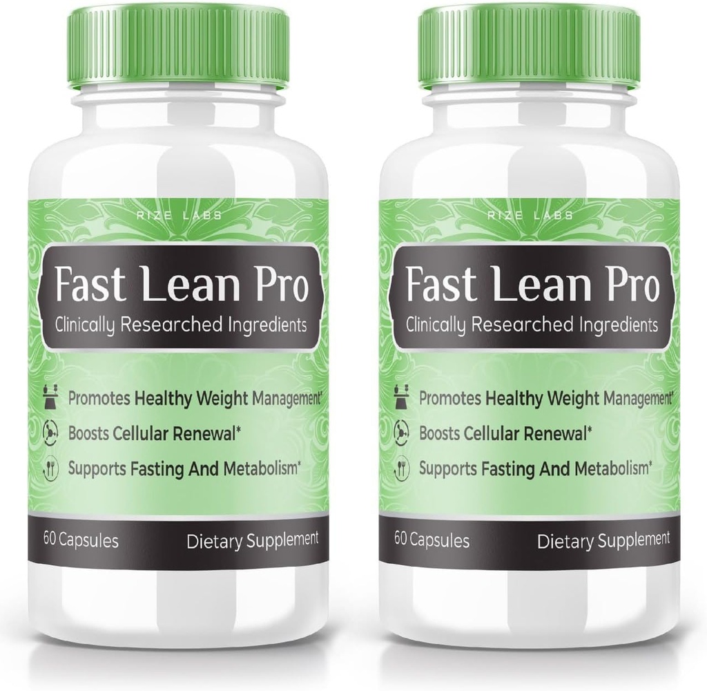 rize labs - Fast Lean Pro Nahrungsergänzungsmittel, Advanced Formula Capsules for Extra Strength, Non GMO, Promotes Healthy Weight Management (120 Kapseln) (Official Pack of 2)