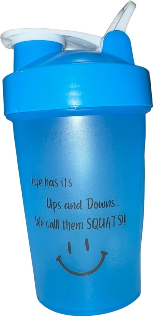 Protein Shaker Bottle, ShakeELITE - 13oz BPA-Free Blender mit Secure Leak-Proof Lid & Mixing Ball - Perfekt für Fitness, Fitness und On-the-Go Nutrition BLUE