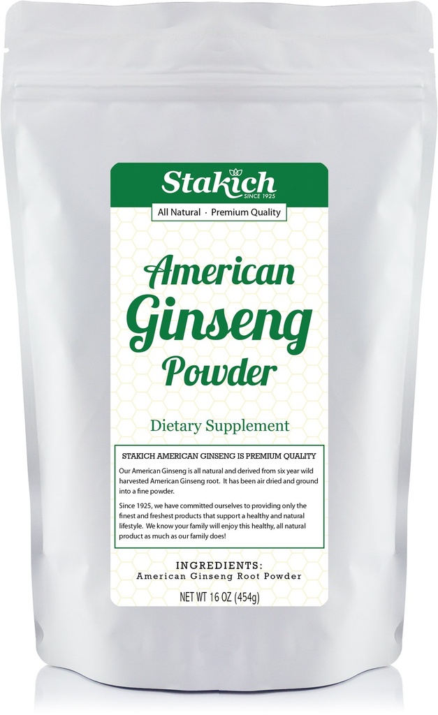 Stakich American Ginseng Root Powder - 1 Pfund - Pure (1 Pfund)