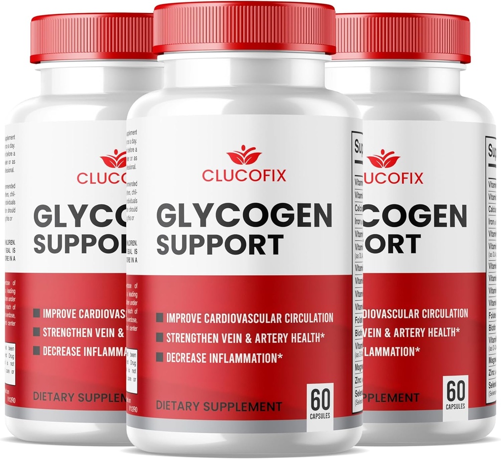 (3 Pack) ClucoFix Glycogen Support Capsules - ClucoFix Glycogen Health & Wellness Multivitamin Support Supplements Pillen - ClucoFix Glycogen - ClucoFix Glyco Advanced Formula Support Reviews