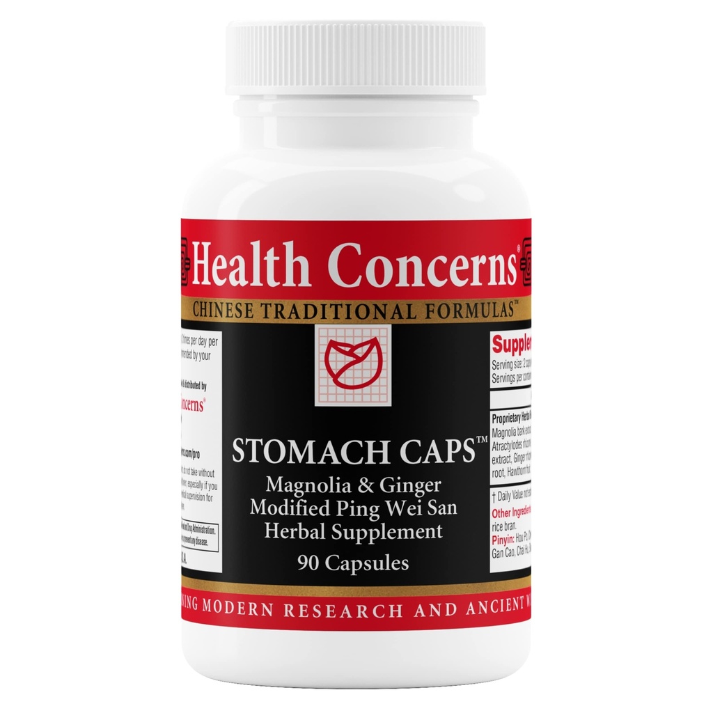 Gesundheit beschäftigt Stomach Caps – Verdauungshilfe & Gut Gesundheit – Bloating & Gas Relief – Ginger & Magnolia Bark Chinesische Kräuterergänzung für Männer & Frauen – Modified Ping Wei San – 90 Kapseln