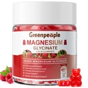 GREENPEOPLE Magnesium Glycinat Gummi 400mg - Zuckerfreie Magnesium Kalium-Ergänzung mit Magnesium Malat, Vitamin D, B6 und CoQ10 für Kalorien Unterstützung und Schlaf für Erwachsene - Himbeere Gummi