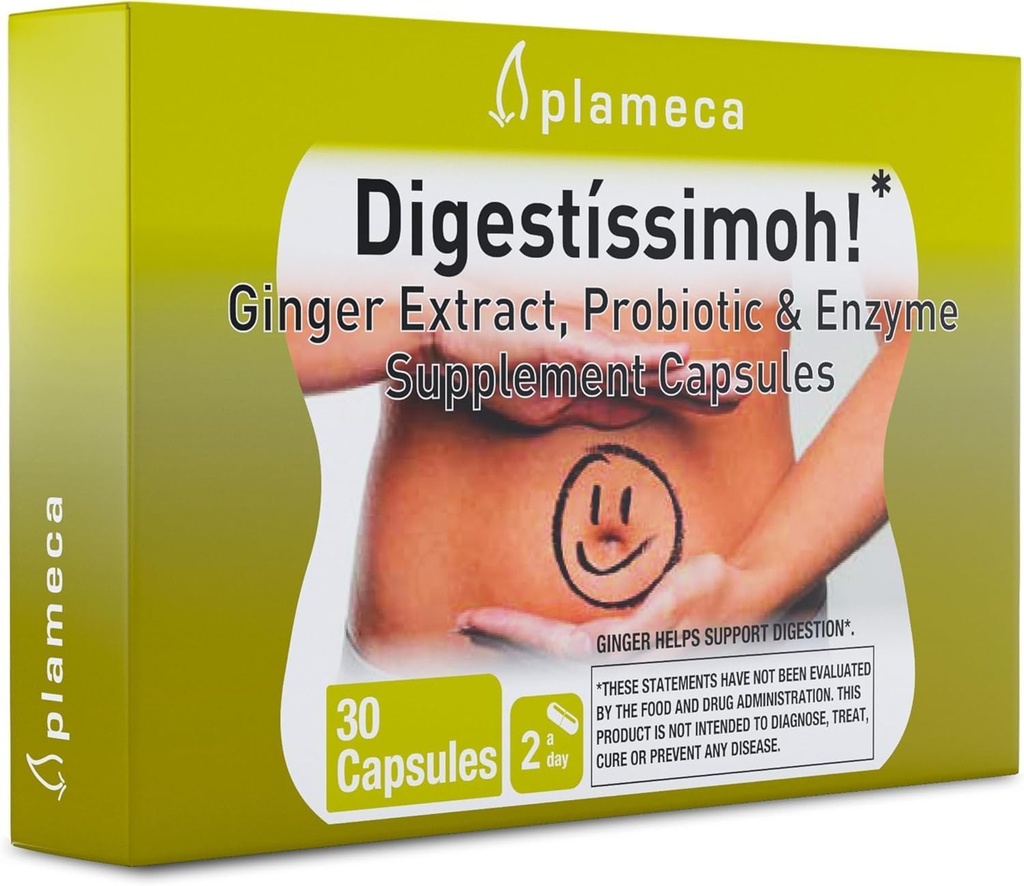 Digestíssimoh! Digestive Gesundheit & Gut Gesundheit – Bloating Relief & Digestion Support für Männer & Frauen - Mehr Verdauungsenzyme + Probiotika – 5 Enzyme & 9 Probiotische Straine – 30 CT