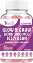 VITINITY Biotin 5000 Mcg Extra Strength Vegetarian (Vitamin B) Sugar-Free Supplement-Supports Healthier Hair & Skin - Frauen & Männer 60 Veggie Sugar-Free Jelly Bohnen (30 Tage Versorgung)