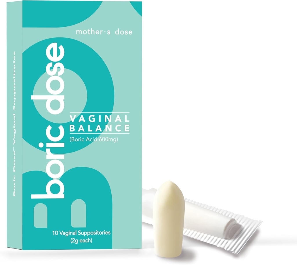 Mütter Dose Borsäure Suppositorien - hält gesunden Vaginal pH, Manages Odor, Hydrates, & Moisturizes. USA Hergestellt mit Cocoa Butter und Kokosöl