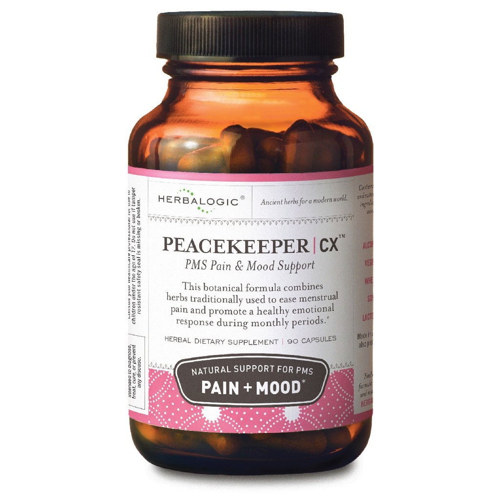 Herbalogic - Peacekeeper CX Herb Capsules - Reduces PMS Related Mood Swings - Reduces Cramps & Pain Associated with Monthly Periods - Enthält Turmeric & Corydalis - 90 Cap Count