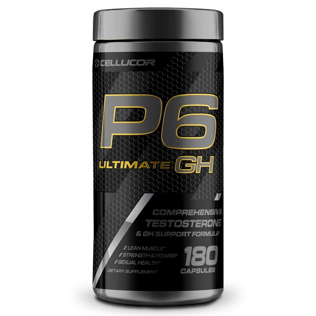 Cellucor P6 Ultimate GH Test Booster für Männer, Wachstumshormon Unterstützung Pillen für Proteinsynthese & Fett Stoffwechsel, 180 Kapseln