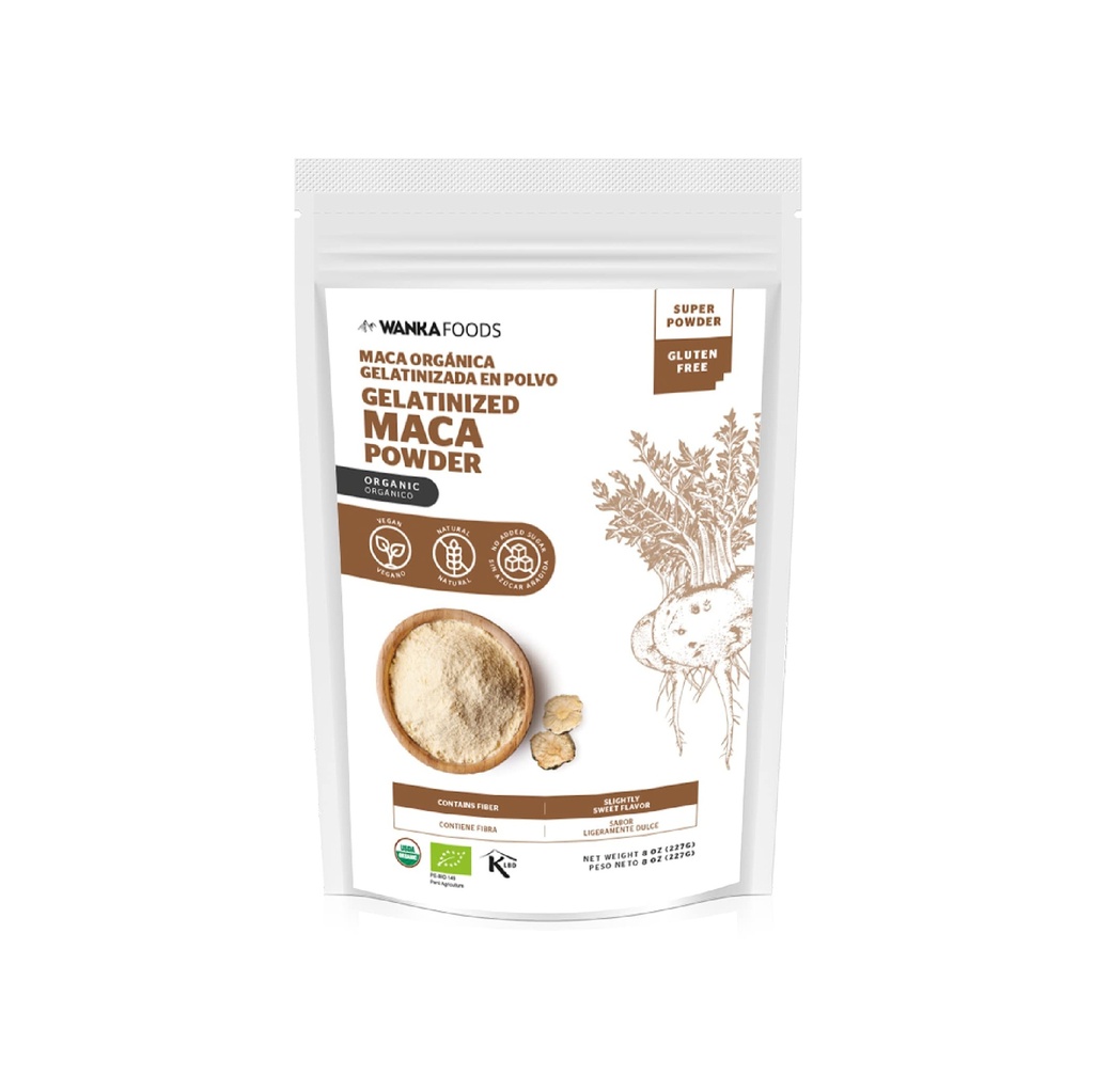 Bio Gelatinisierte Maca Pulver, 8oz oder 227g 1 Tasche, Peruvian Maca Root. Vegan, USDA Organic, Non-GMO, Glutenfrei, Keto-Friendly Adaptogen verwendet, um Energie, Vitalität und Endurance zu steigern