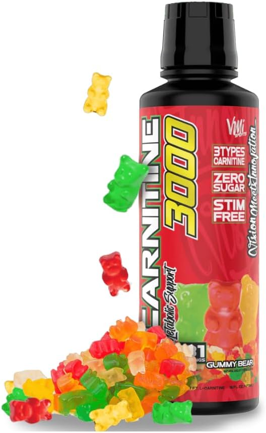 L-Carnitine 3000 Liquid | 3000 mg Carnitine Supplement | Zero Calorie Zero Sugar Keto Friendly für Männer und Frauen – Große Verkostung| 31 Servierungen (Gummy Bear, 16 fl. oz.)