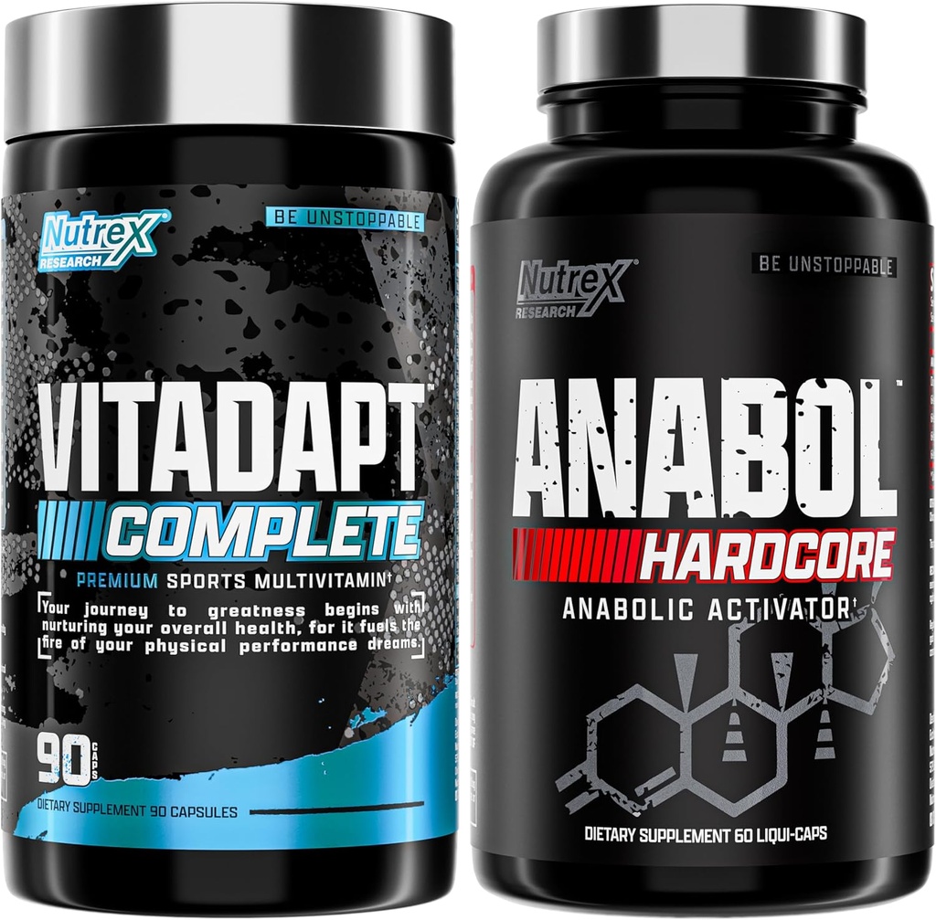 Nutrex Research Anabol Hardcore & Vitadapt Complete Sports Multivitamin mit KSM-66 Ashwagandha