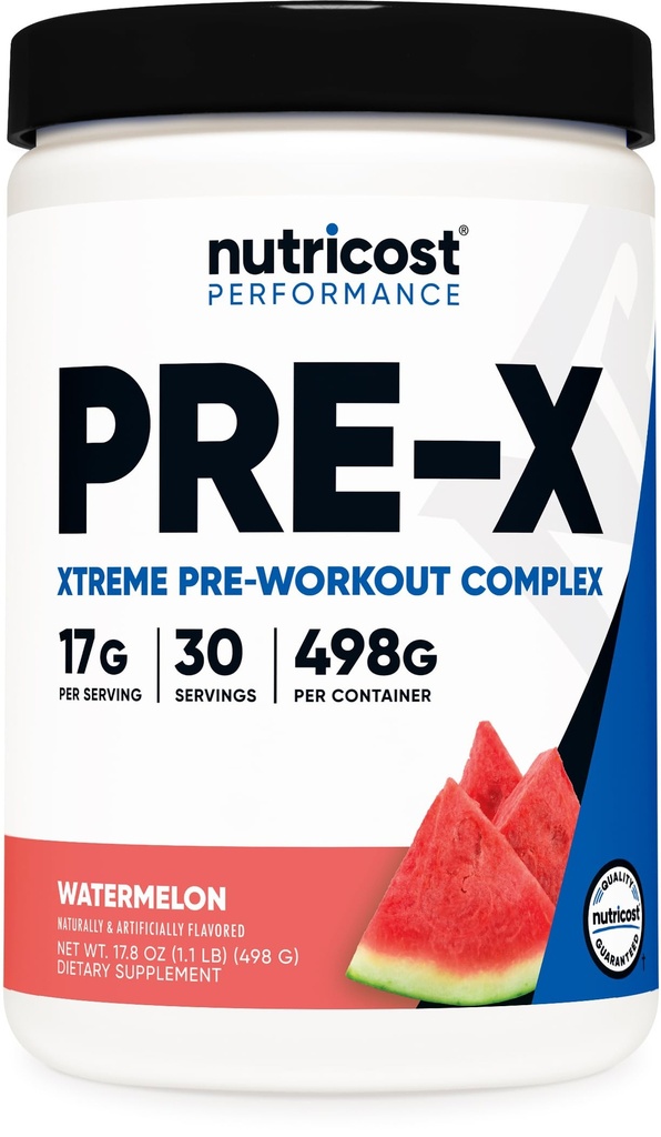 Nutricost Pre-Workout, Wassermelone, 30 Servierungen, Vegetarisch, Non-GMO und Glutenfrei (Pre-X)