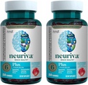 NEURIVA Plus Brain Supplement für Speicher, Fokus & Konzentration + Kognitive Funktion mit Nootropics Phosphatidylserine und Neurofactor, VIT B6 & B12, Erdbeer-Flamour, 50 Gummi (2 Pack)