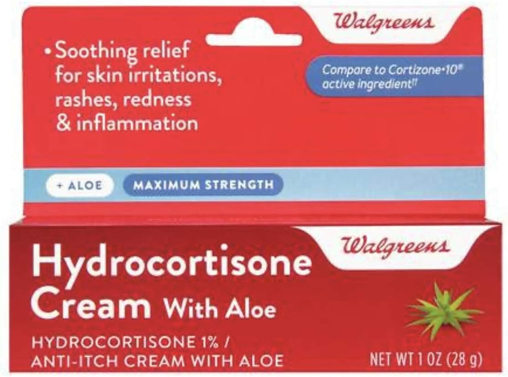 Walgreens Hydrocortison mit Aloe Cream 1% Maximun Stärke