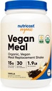 Nutricost Organic Vegan Meal Ersatz Shake Powder (Vanilla) - zertifiziert USDA Organic, Vegan, und Glutenfrei