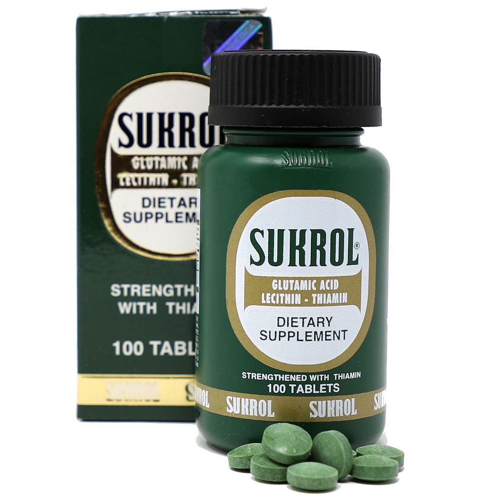 SUKROL, Vitamin, Verbesserung der gesunden Gehirnfunktion, 100 Tabletten, Flasche