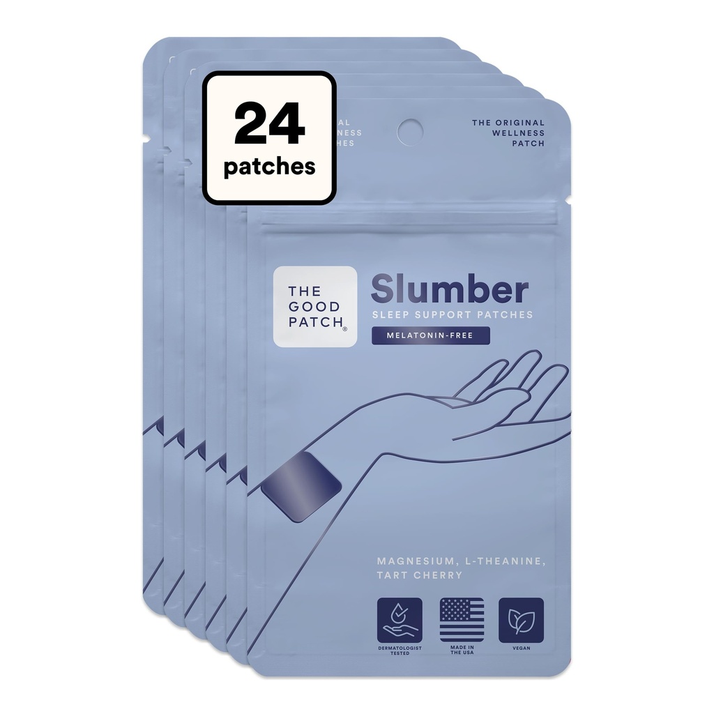 Der gute Patch Slumber Sleep Patch Support, Melatonin Free, Sustained Release, Natural Patch mit L-Theanin, Magnesium, Tart Cherry Extract, Plant Powered Wearable Wellness (24 Total Patches)