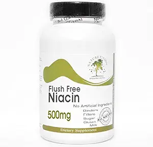 Flush Free Niacin 500mg ~ 90 Kapseln - Keine Zusatzstoffe ~ Naturetition Supplements