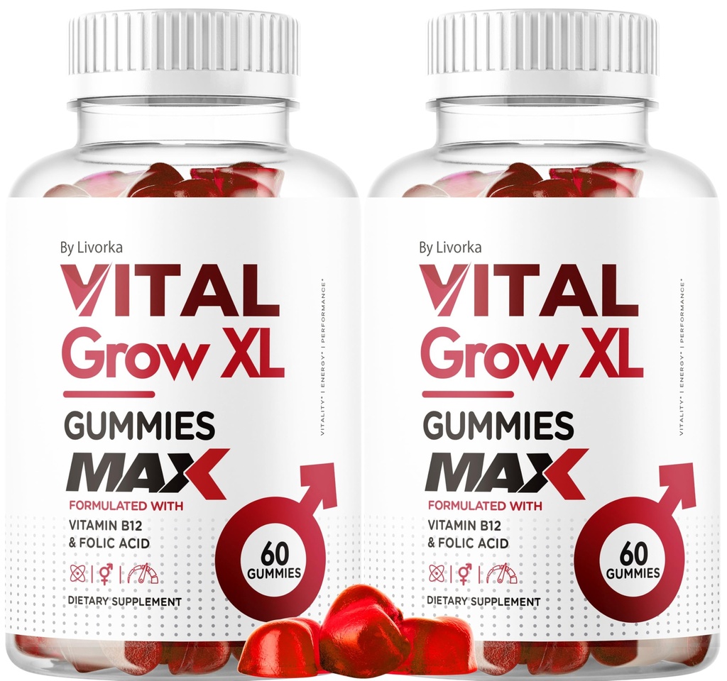 (2 Pack) Vital Grow XL Male Gummies - Herren Performance Gummies 1050MG Vital GrowXL Blend, Vital Growth Gummy Advanced Gomitas Formula, 120 Gummies für 2 Monate