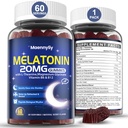 Melatonin 20mg Gummi für Erwachsene - Sugar Free Melatonin Gummis Extra Strength with L-Theanin, Magnesium, Ashwagandha, Turmeric, D3 & Zink - Non-Habit Forming