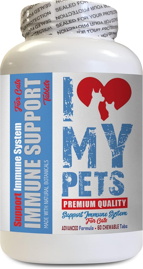 I LOVE MY PETS LLC Katze lebende Bäume - CAT Immununterstützung - Booster - Gesunde Ergänzung - Milchdistel Katzen - 60 Bäume (1 Flasche)