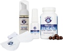 Heyedrate Triglycerid Omega 3 Fischöl, Beheizte Augenmaske, Lid und Lash Cleanser Schaum Teebaum Gesicht Wash Bundle für Augengesundheit, bietet Relief für bewässerte Augen