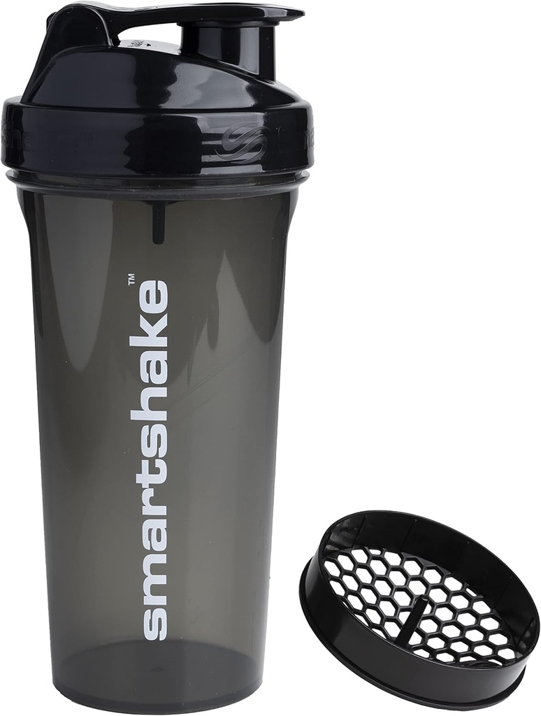 Smartshake Protein Shaker Bottle, (GLOSSY, Schwarz)