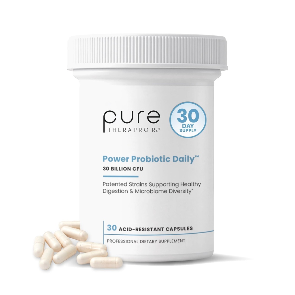 Power Probiotic Daily - 30 Säure-Resistant Kapseln | 4 Proven Strains - 30 Billion CFU/Capsule | patentierte Activ-Vial Trockenmittelflasche zur Sicherstellung der Frische | NO Refrigeration erforderlich