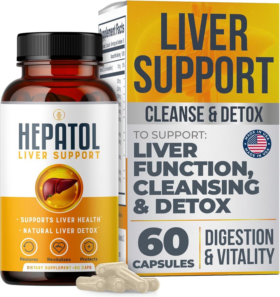 Leberreiniger Detox - pflanzliche Leber Ergänzung mit Kurkuma; L-Cystein Detox Unterstützung Leber Gesundheit; Gesunde Verdauung - Leber Unterstützung Detox Cleanse Ergänzungen - 60 Ct (1)