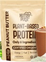 Bio Vegan Protein Pulver – Peanut Butter Flavor, Pflanzenbasiert, Glutenfrei, Non-GMO, Soy-Free, 20g Protein Per Servierung, Ideal für Glattereien, Shakes, Backen, Kochen (1 Packung, 20 Portionen)