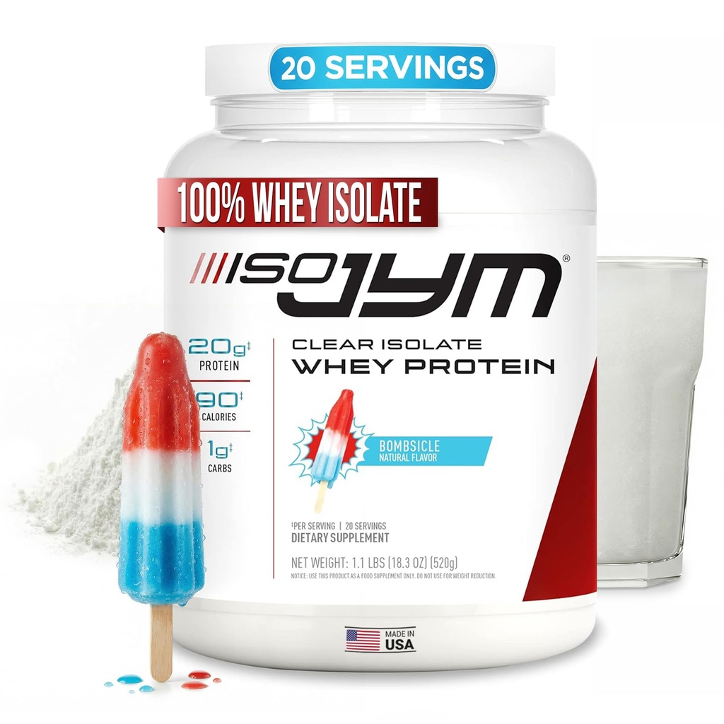 JYM Supplement Science Iso JYM Bombsicle, 90 Kalorien, 100% Whey Protein Isolate, Zero Fat, Zero Sugars, Mixes Clear, für Damen und Herren, 20 Portionen