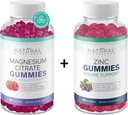 Zuckerfreie Magnesium-Gummien & extra Stärke Zink-Gummien, Vegan, Glutenfrei, Beruhigung, Muskel-Gesundheit, Immununterstützung, Haut-Gesundheit, Non-GMO, 60 Gummy Vitamine